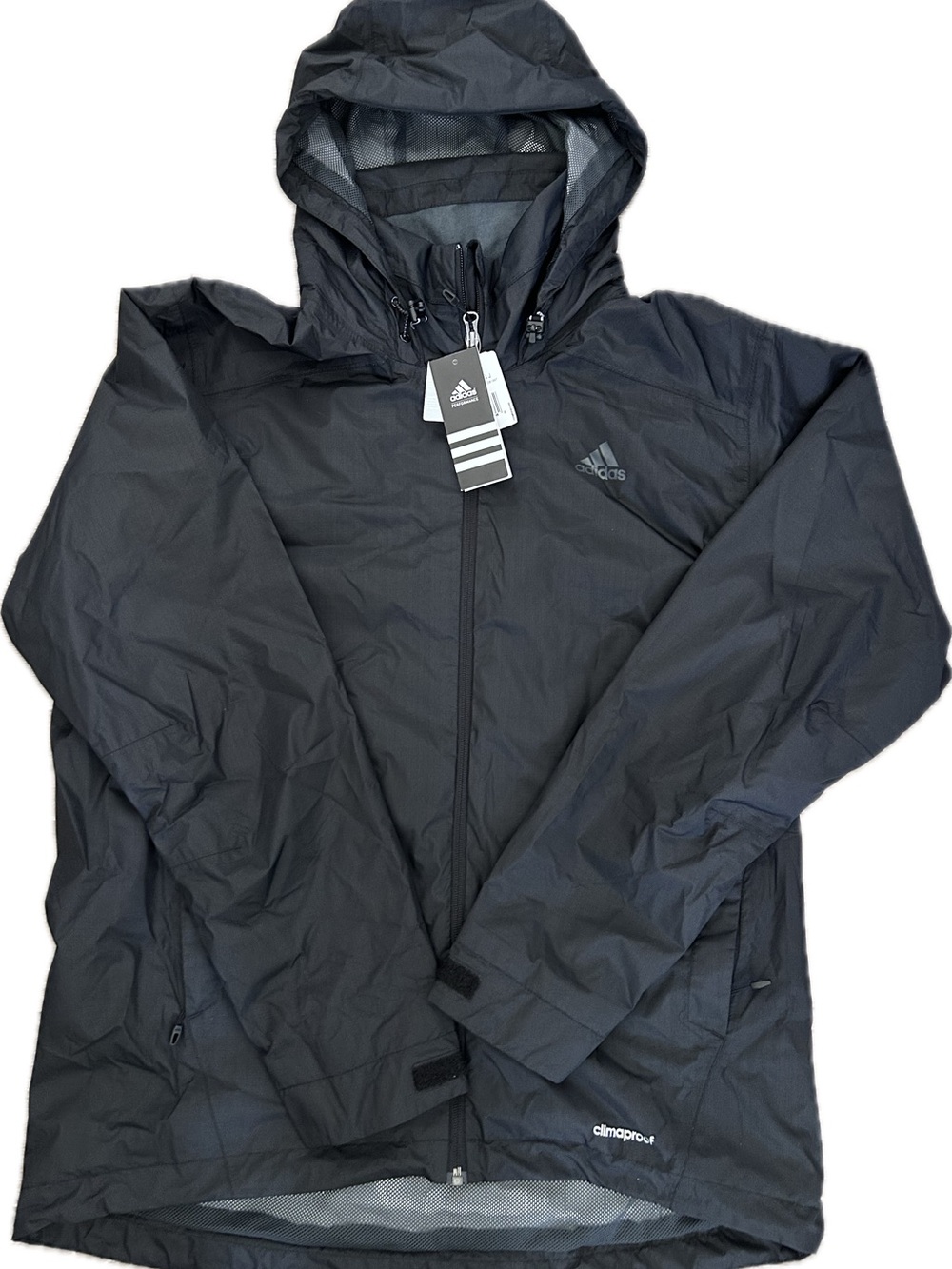 adidas Black Hooded ClimaProof Rain Jacket